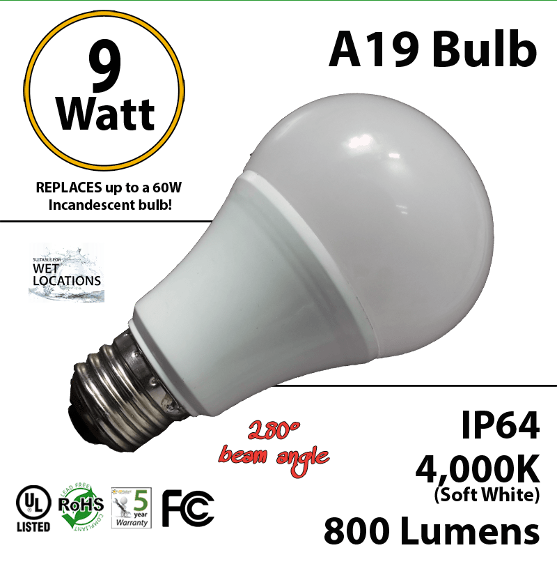 A19 3W 280 Beam Angle Orange Turtle thumbnail 6