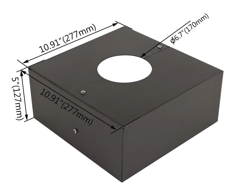 Base Cover Square For Tapered Round Light  Pole 6,5 Inch (Sold ONLY With Pole) thumbnail 2