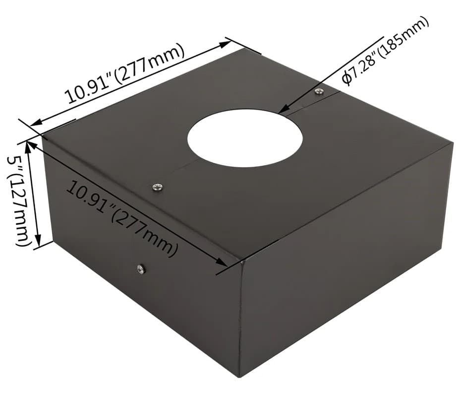 Base Cover Square For Tapered Round Light  Pole 7 Inch (sold only with pole) thumbnail 2