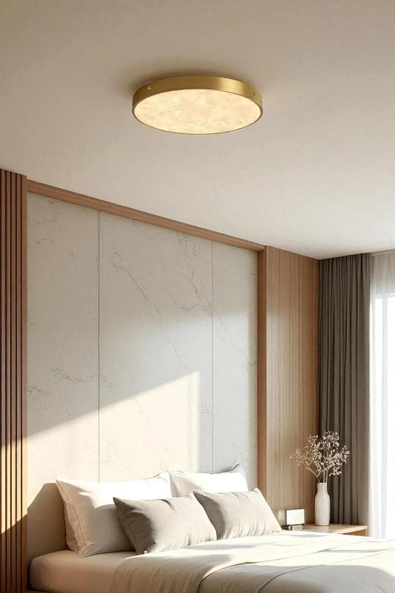 Flush Mount Alabaster 12" LED Ceiling Light, Gold Finish 24W 2040Lm 5CCT thumbnail 5