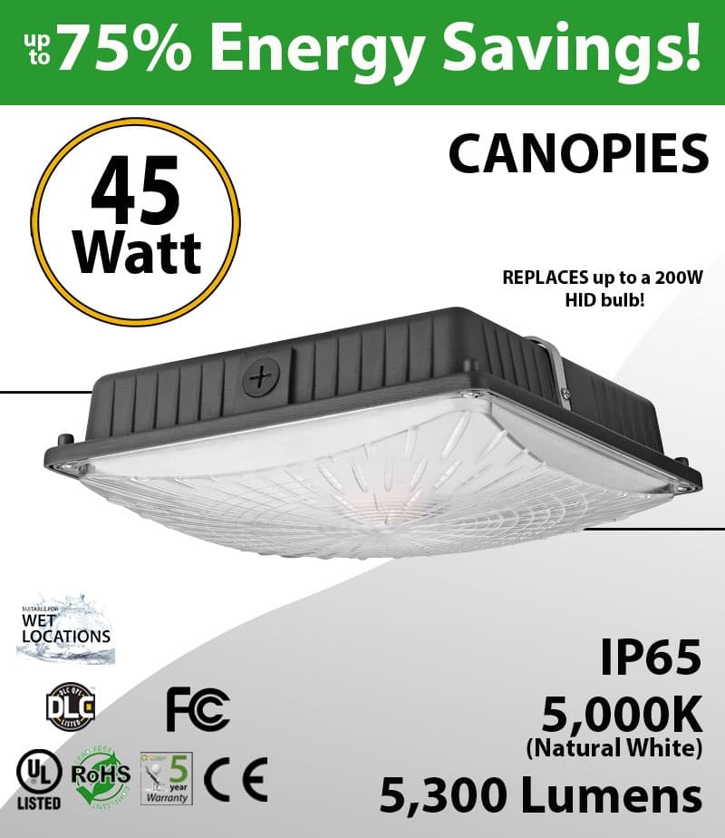 LED Garage Lights | 45W 5000K 5300 Lumens  thumbnail 5
