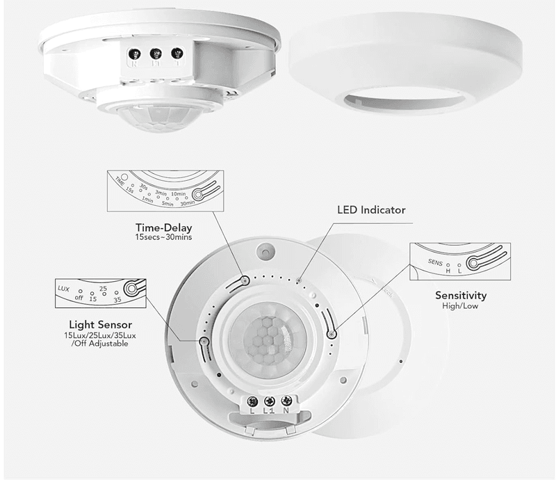 PIR Ocuppancy Sensor for Various Applications Ceiling Mount thumbnail 2