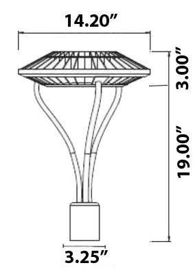 Post-Top Garden Light 80/100/120/150W 5000K photocell thumbnail 2