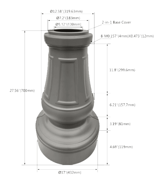 Decorative Base Cover 5 Inch Round Pole thumbnail 2