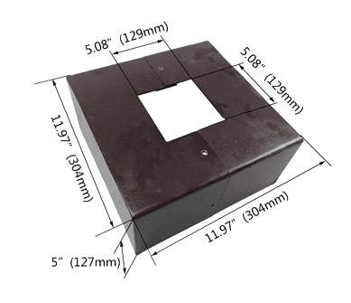 Square Steel Painted 4 inch Base Cover for Light Pole (Sold with poles only) thumbnail 3
