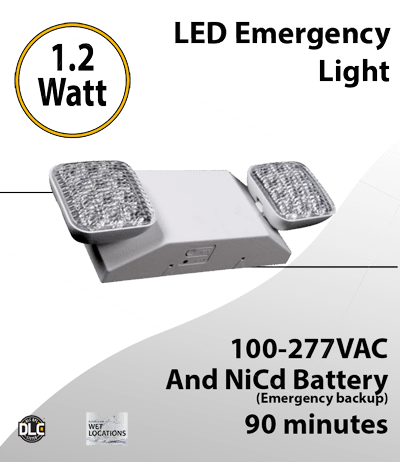 Emergency Light Battery Backup: UL924 Listed E533344, Dual Voltage, 90 Min Operation