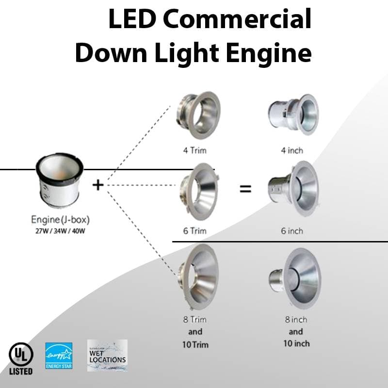 LED Downlight 4 inch Square Wall Washer Trim thumbnail 2