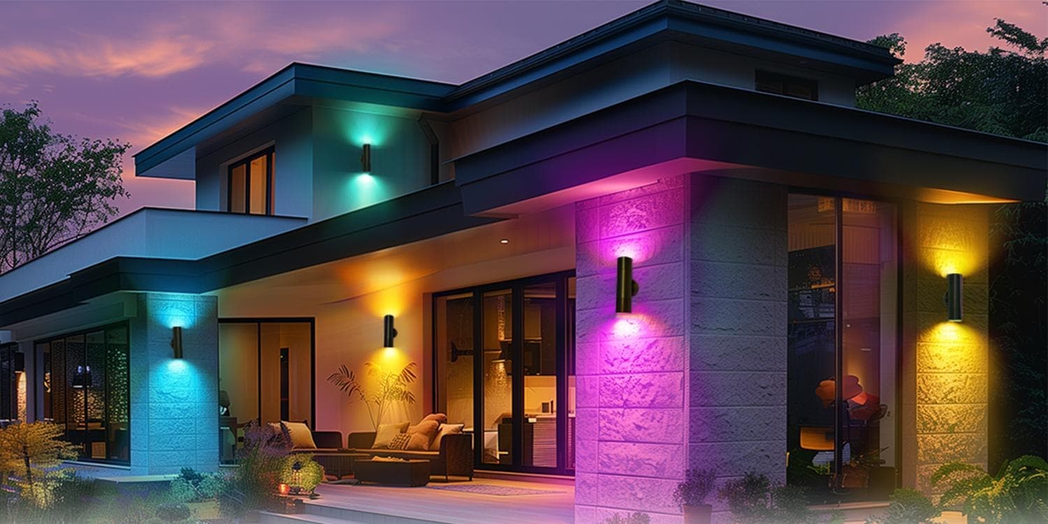 LED Outdoor Up and Down Wall Sconce RGBW 12W Remote Control 1200Lm thumbnail 4