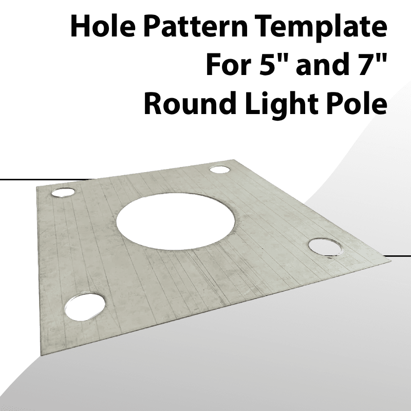 Hole Pattern Template for 5" to 7" Round Light Pole