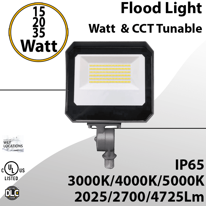 LED flood light Tunable 15W 20W 35W 30K/40K/50K Knucle Mount