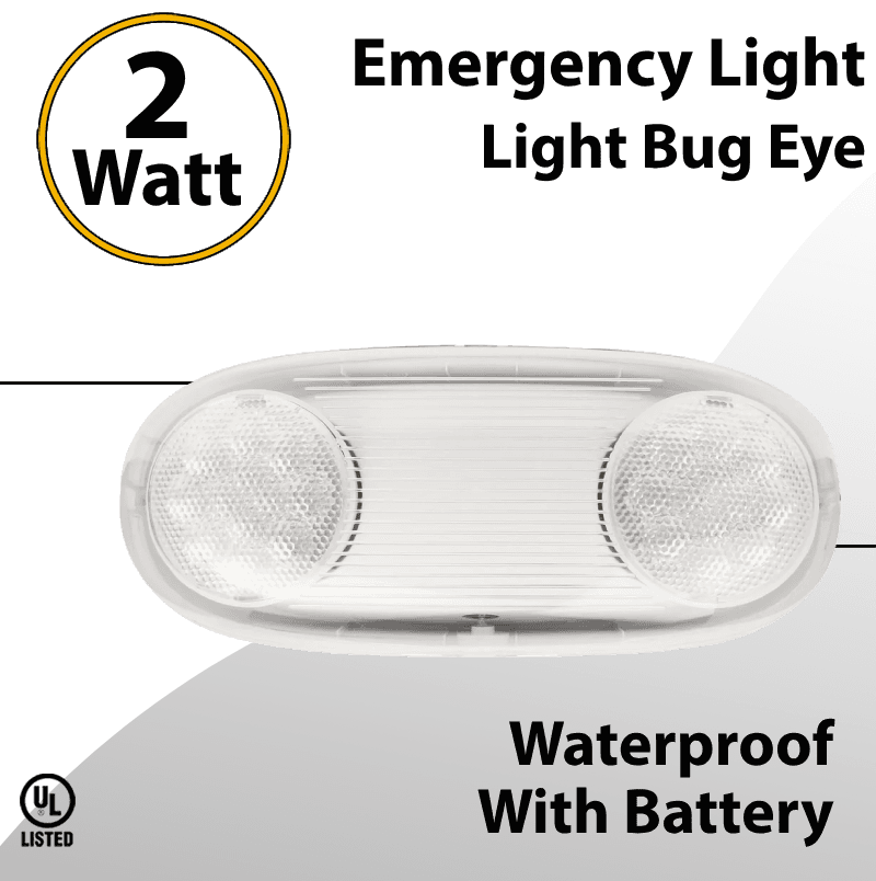 LED Emergency Light Bug Eye Waterproof 2W With Battery
