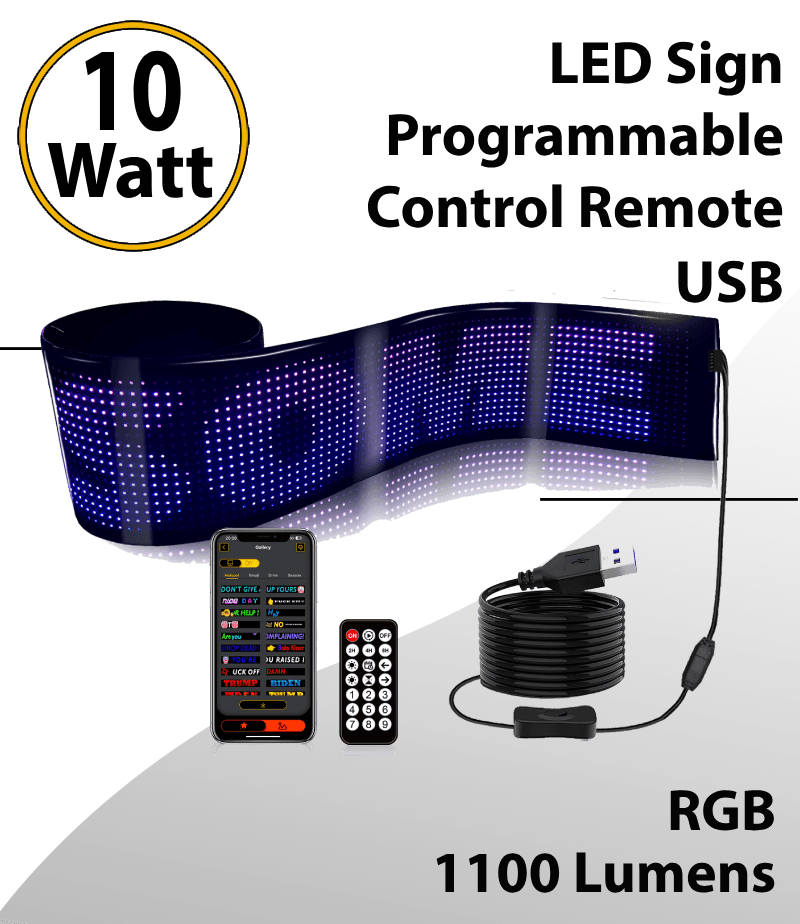 Programmable Led Light Sign Full Color 35inch x 8inch — image 1