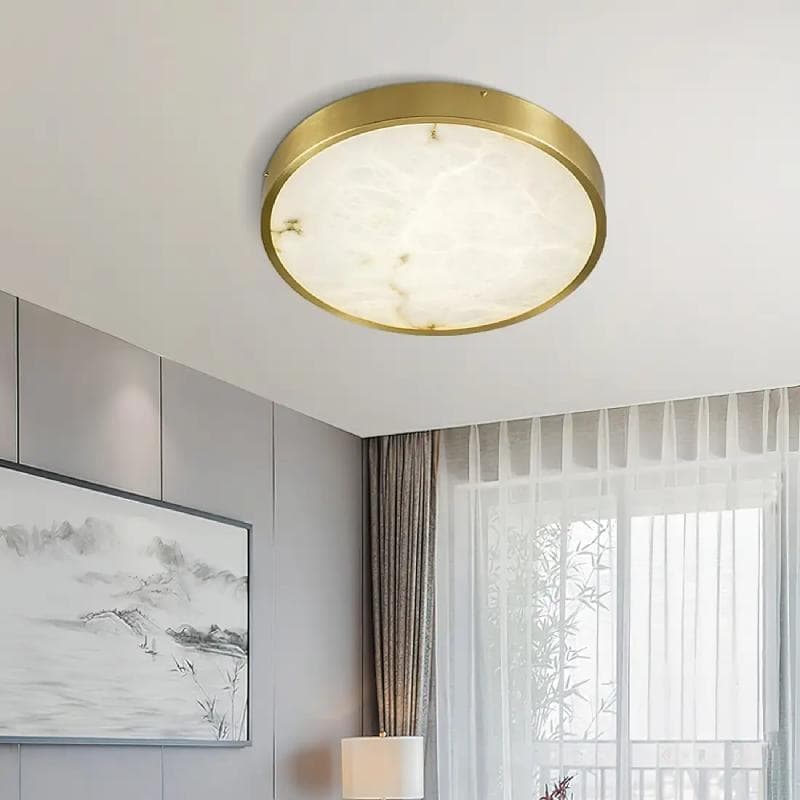 Flush Mount Alabaster 9" LED Ceiling Light, Gold Finish 18W 1530Lm 5CCT thumbnail 4