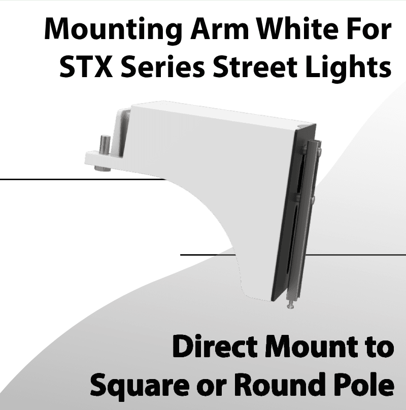 Direct Mount to Square or Round Pole for White STX Street Lights