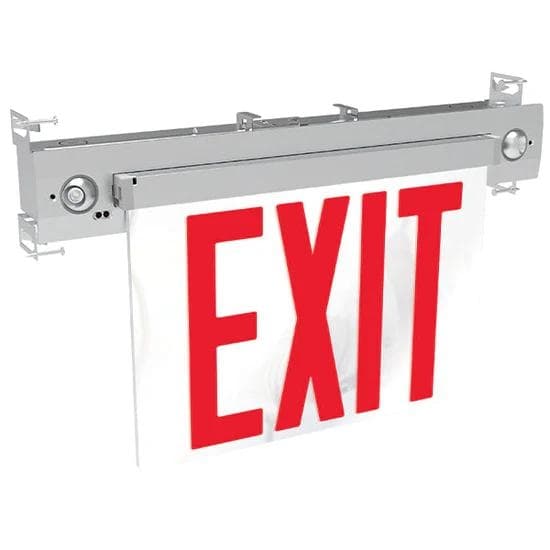 Exit Sign With Emergency Light 90M BackUp Red Letters thumbnail 2