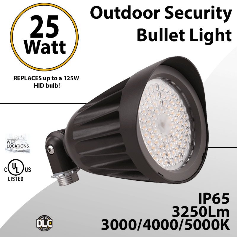 Outdoor Bullet Light 25W 3250Lm CCT Tunable 30K 40K 50K