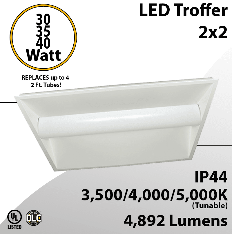 Troffer Lights 2x2 tunable wattage and CCT 30/35/40W and 35/40/50K