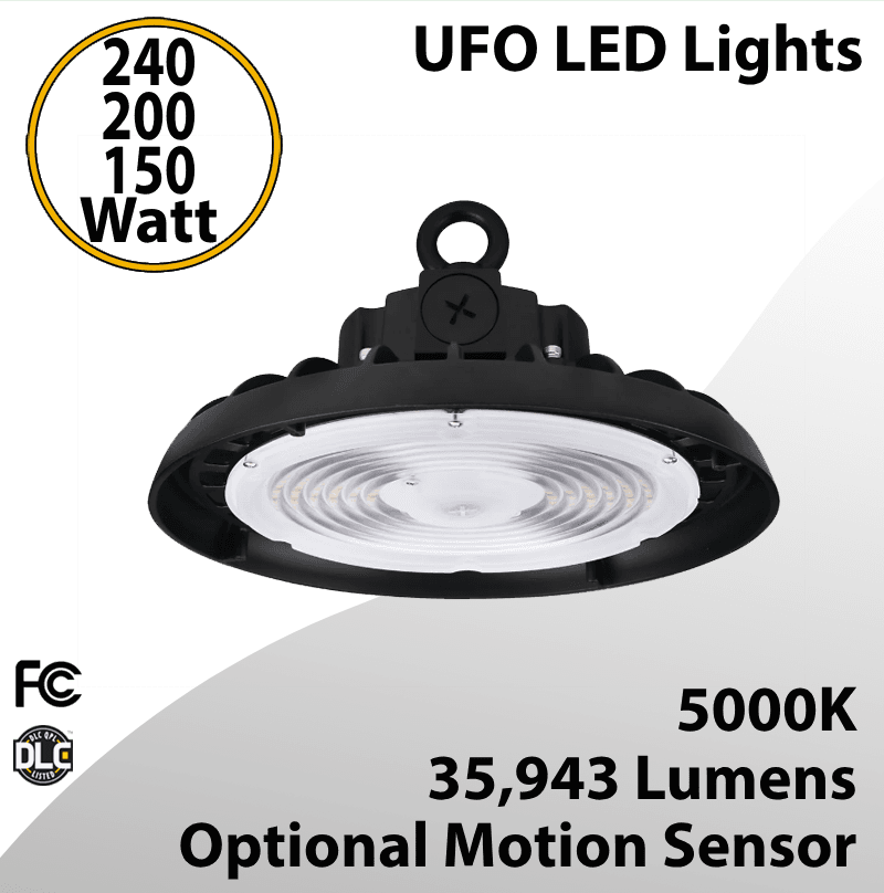 UFO LED Lights 240/200/150W Optional Motion Sensor 35943Lm 5000K