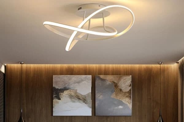 Modern LED Linear Swirl Pendant Chandelier Light - 30W CCT thumbnail 2