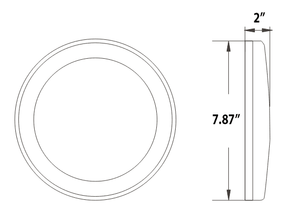 12W LED Waterproof Ceiling Light drawing
