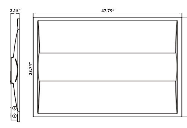 LED Troffer 2x4 Tunable Lighting - Customizable Wattage From 20W to 50W drawing