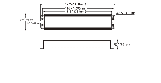 LED External Emergency Driver 25 Watt Field Installable UL 100-347VAC drawing