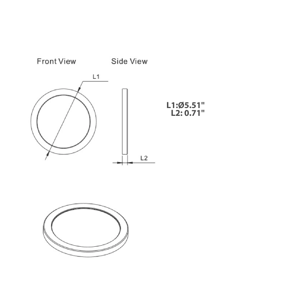 Flush Mount Light 5" 30/40/5000K 10W 650Lm drawing