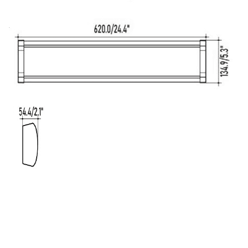Led 2Ft Wrapround Light Selectable 25/20/16/12W 5CCT 3000Lm drawing