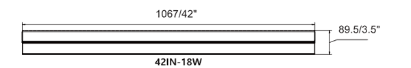 18W Under-Cabinet LED Light: 42" Cabinet Mountable, CCT 3/4000K 1283lm drawing