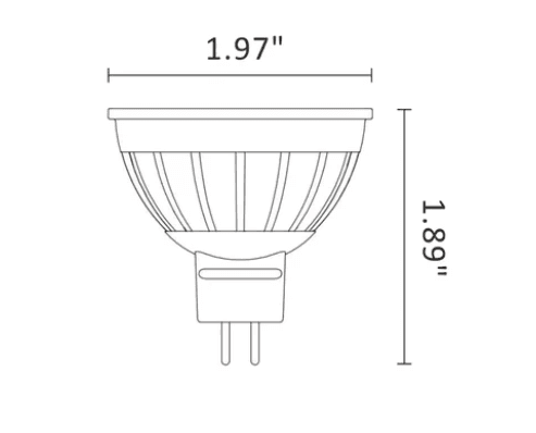5W MR16 LED Lamp - 450 Lumens, Long Life Water-Resistant drawing