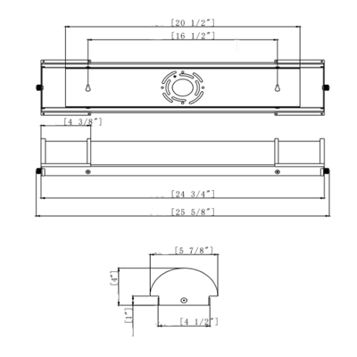 24" Brushed Nickel Bathroom Vanity Light: 30/40/5000K, 25W, 1750 Lumens drawing