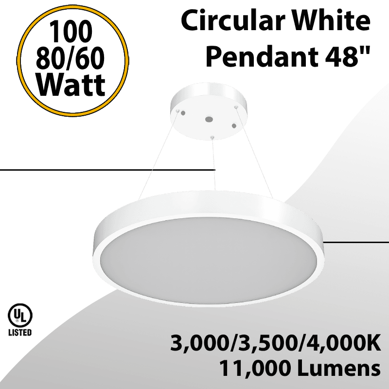 Pendant Warehouse Shade 16" E26 Lamp A19 White Finish 100W