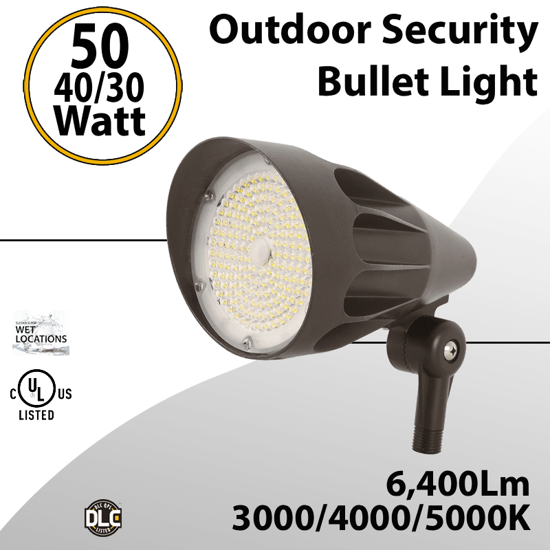 Led Outdoor Bullet Light 50/40/30W 6400Lm CCT Tunable 30K 40K 50K