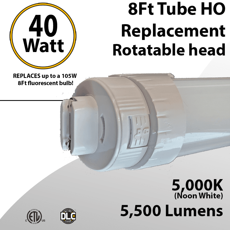 LED Tube light 8Ft R17d Rotatable Base 40 Watt 5500Lm 5000K IP40
