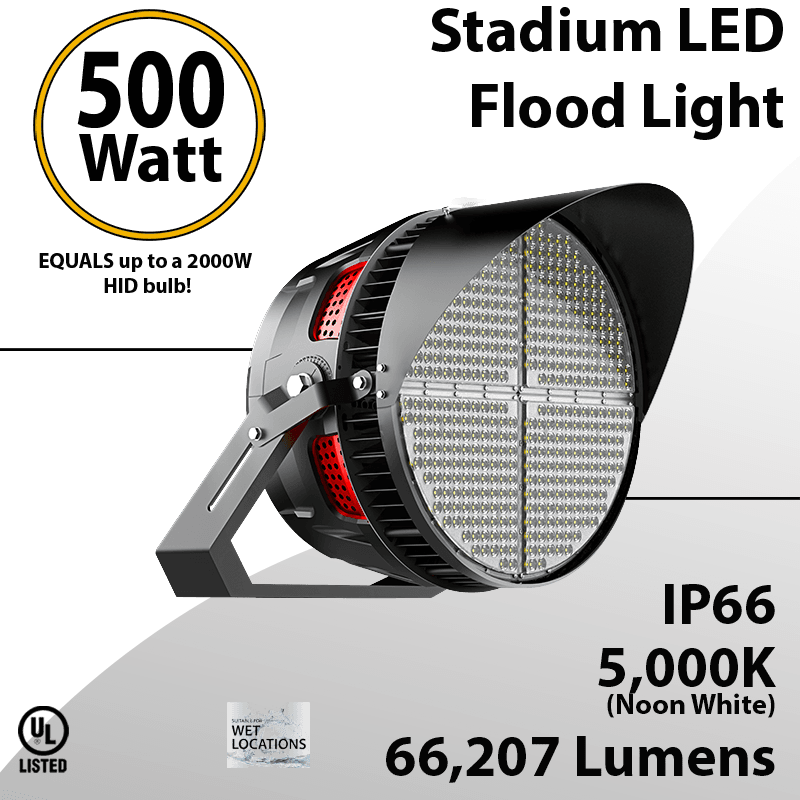 Stadium Lights Sports Lamp 500W 66207 lumens IP66 UL DLC