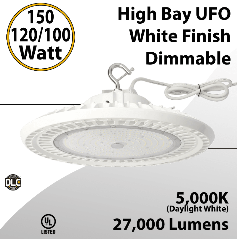 UFO LED Light 150/120/100W White Dimmable 27000Lm 5000K
