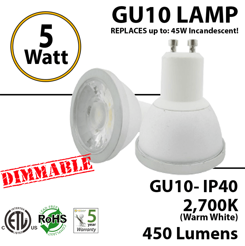 PAR16 GU10 7W, 550Lm COB 4000K UL