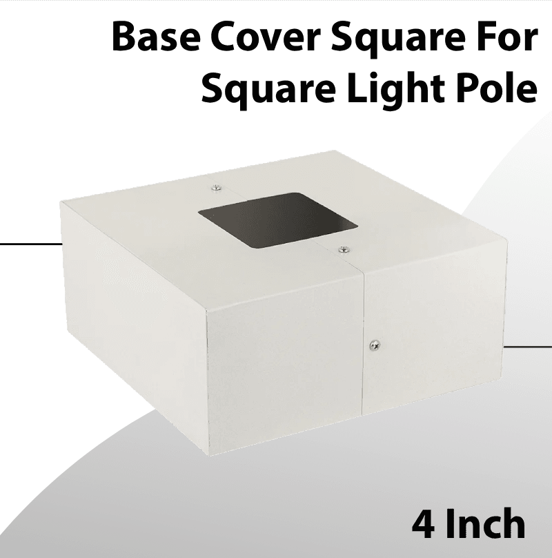 Base Cover Square White For Square Light Pole 4 Inch (sold with poles only)