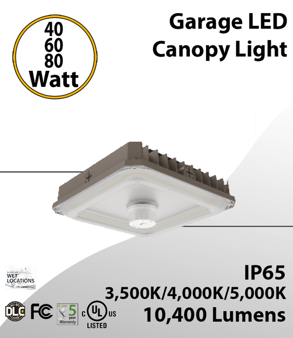 Adjustable LED Canopy Lights - CCT Tunable 60W to 80W
