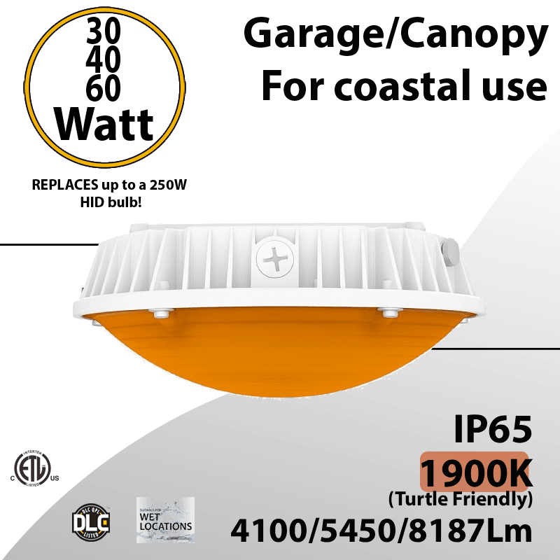 LED Canopy Light Turtle Safe Coastal Use 30/40/60W 8187Lm