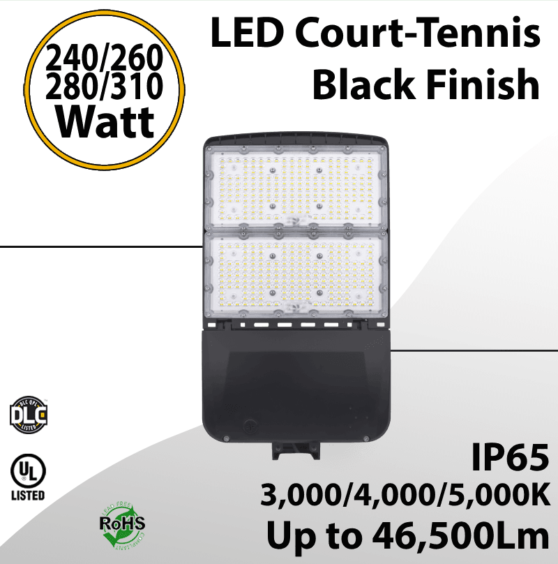Court Lights Black 240/260/280/310W up to 46500Lm 3CCT 3000K 4000K 5000K