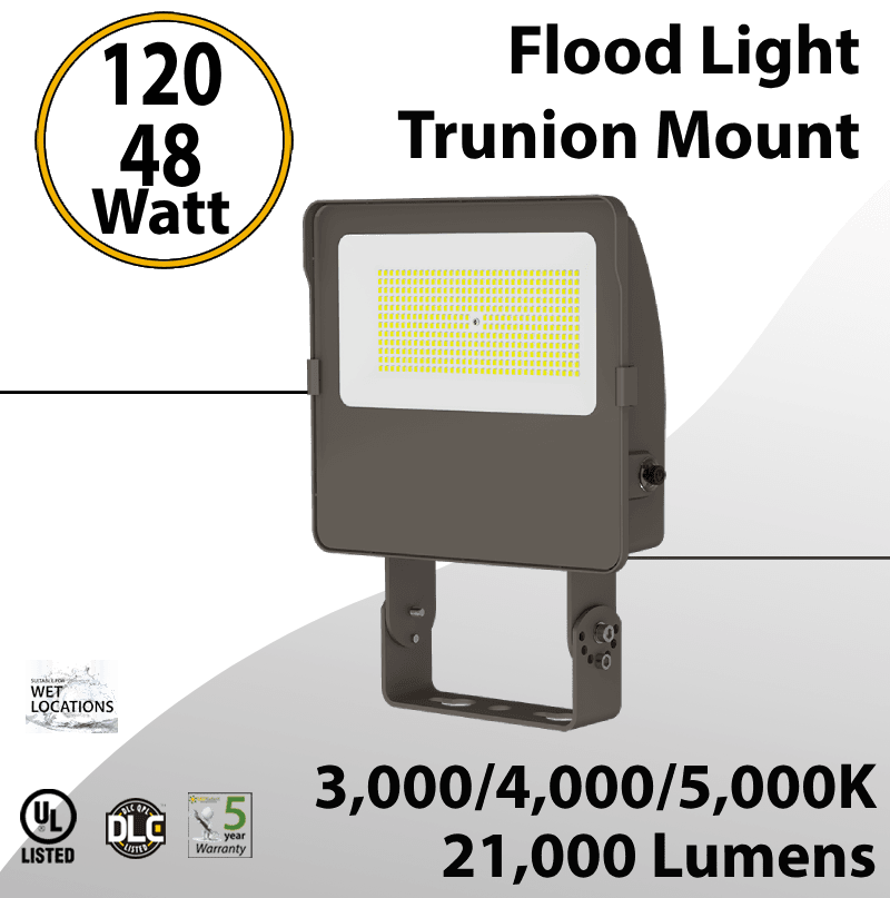LED Flood Light Trunion 120W-48W 21000Lm 3000K 4000K 5000K