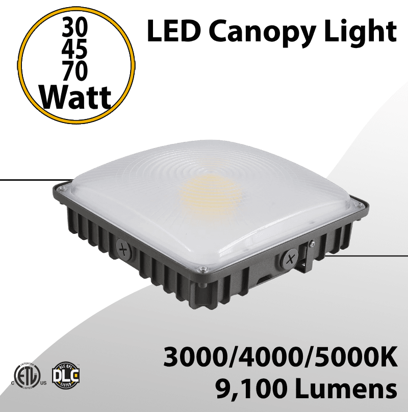 Adjustable LED Canopy Lights - 3CCT 3000/4000/5000K - Tunable 30/45/70W