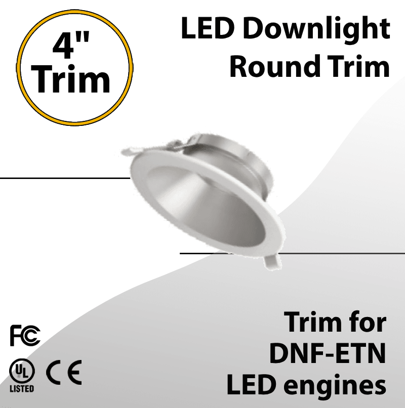 LED Downlight 4" Inch Round Trim
