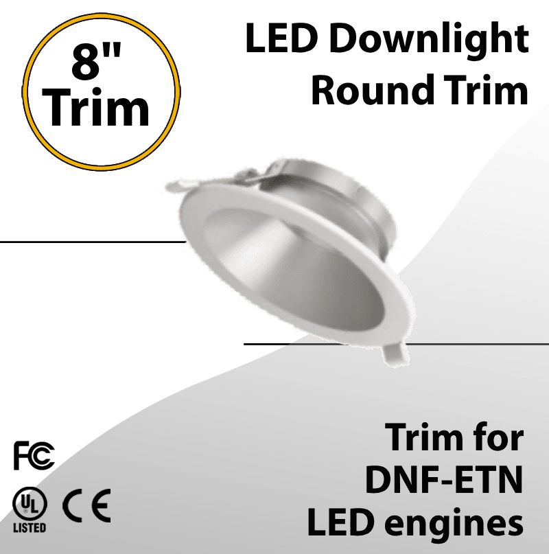 LED Downlight 8 inch Round Trim