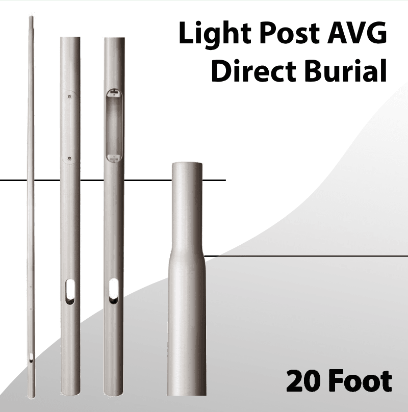 Light Post 15Ft AVG Direct Burial Aluminum Tapered Dark Aluminum