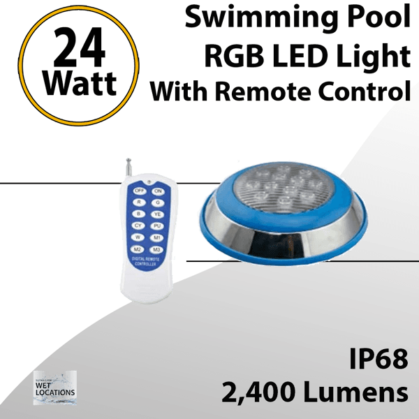 11" 24W RGB Swimming Pool Light - Waterproof LED Illumination with Remote Control