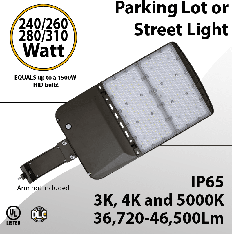 Street Light 240/260/280/310W up to 46500Lm 3000K 4000K 5000K