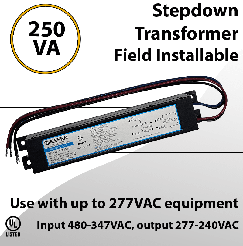 Step Down Transformer 480V to 277-240VAC 250VA