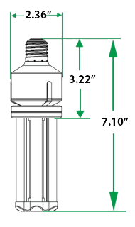 LED Corn Bulb 15 Watt 1727 Lm 3000K E26 IP64 ETL DLC drawing